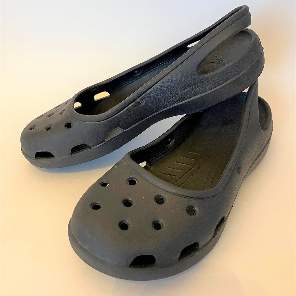 Crocs Black Flat Ballet Shoes - Picture 2 of 4